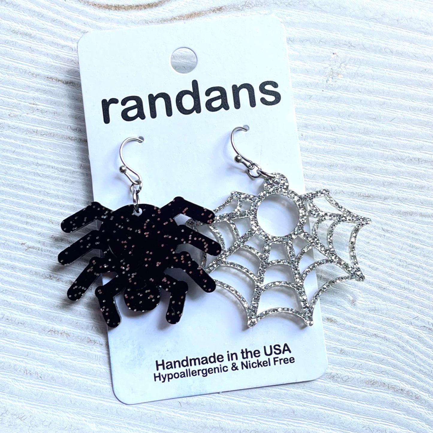 Halloween shapes- spider and web- Frameless Dangles - 3 Pair