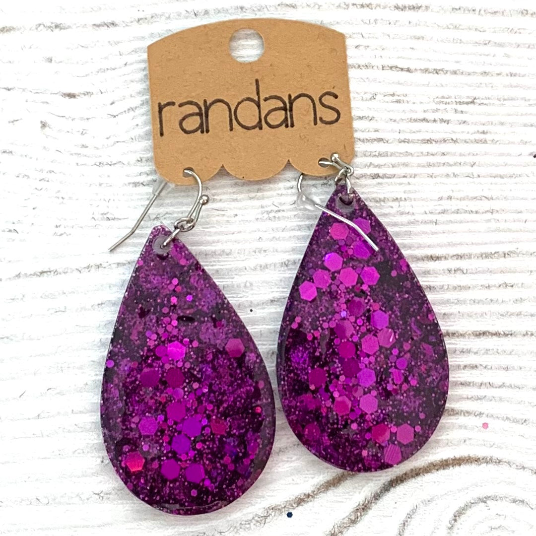 Large frameless dangle - 3 pair - purple 4