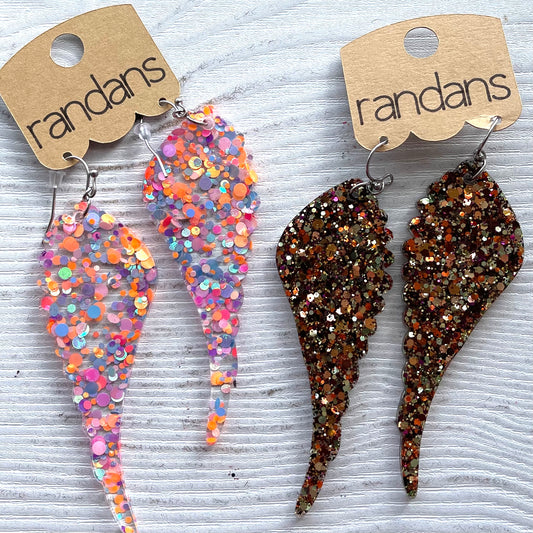 Wings frameless dangle - 3 pair -pick your color