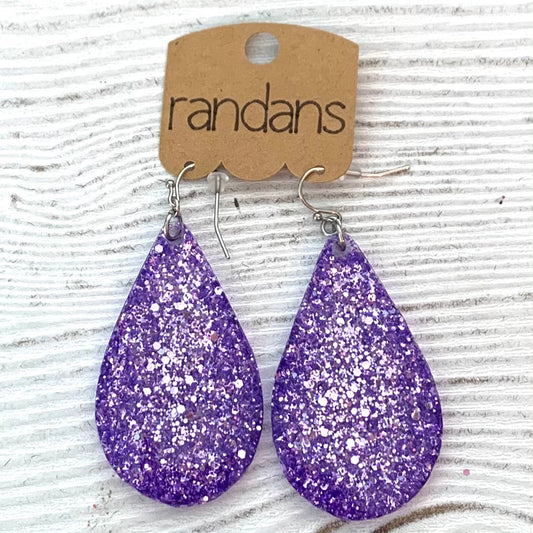 Large frameless dangle - 3 pair - purple 3