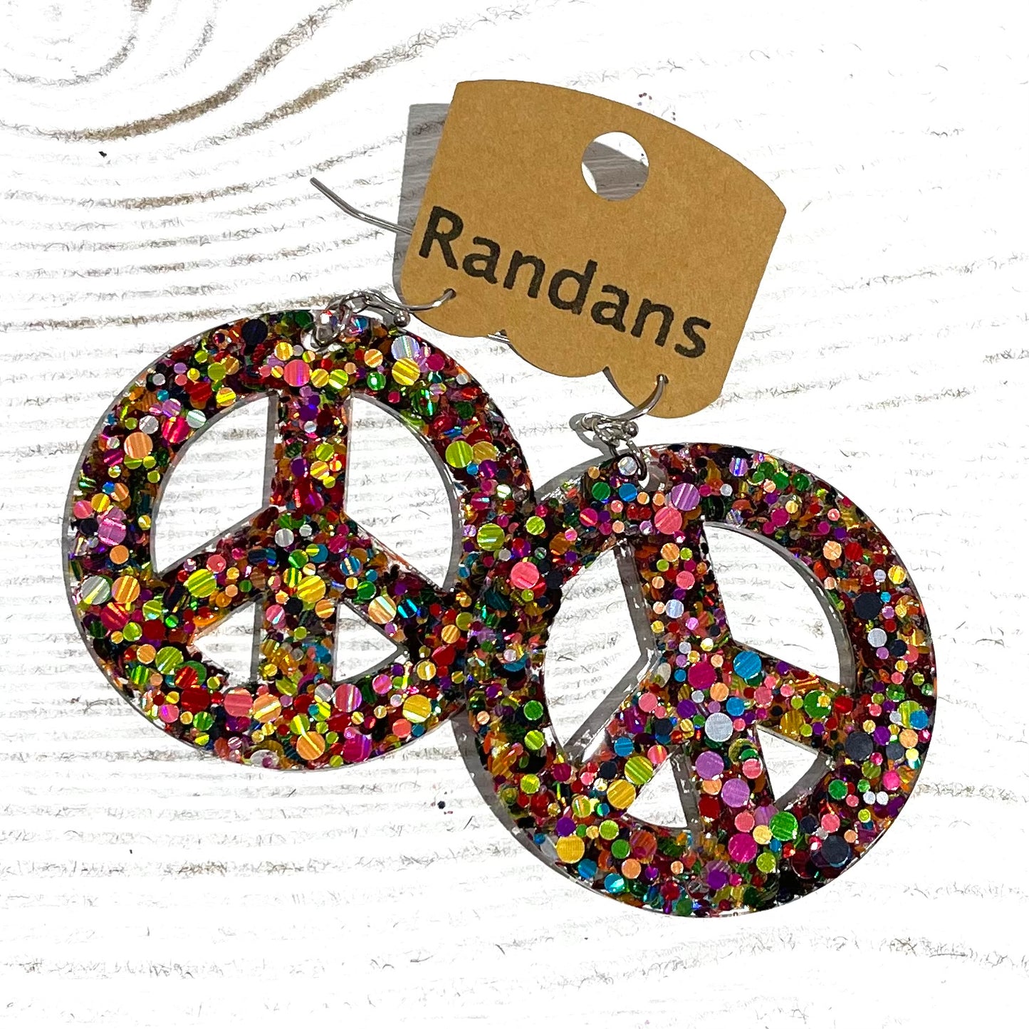 Peace sign frameless Dangles - 3 pair, pick your color made to order