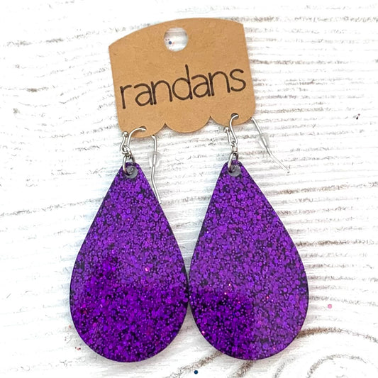 Large frameless dangle - 3 pair - purple 6