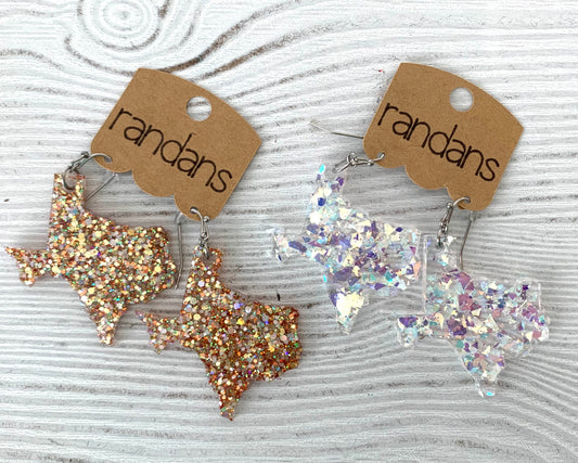 Texas frameless Dangles - 3 pair, pick your color made to order