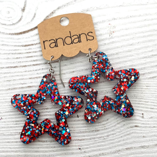 Stars frameless Dangles - 3 pair, pick your color made to order