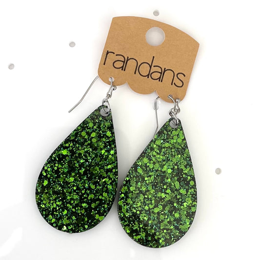 Large frameless dangle - 3 pair - green 9