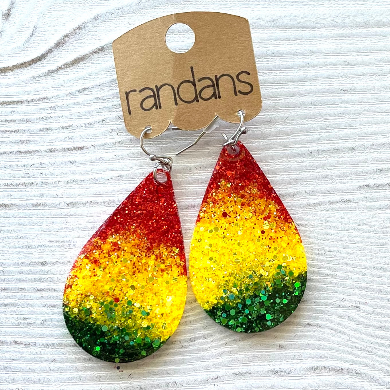 Large frameless dangle - 3 pair - African ombre